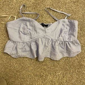 Cute blue flower crop top